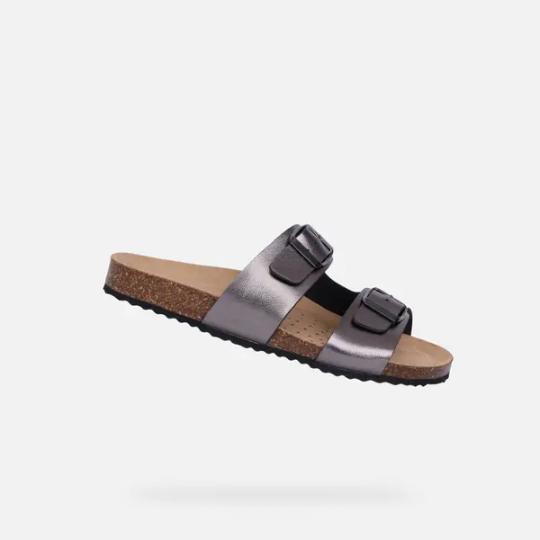 GEOX Geox Brionia srebrne ženske sandale