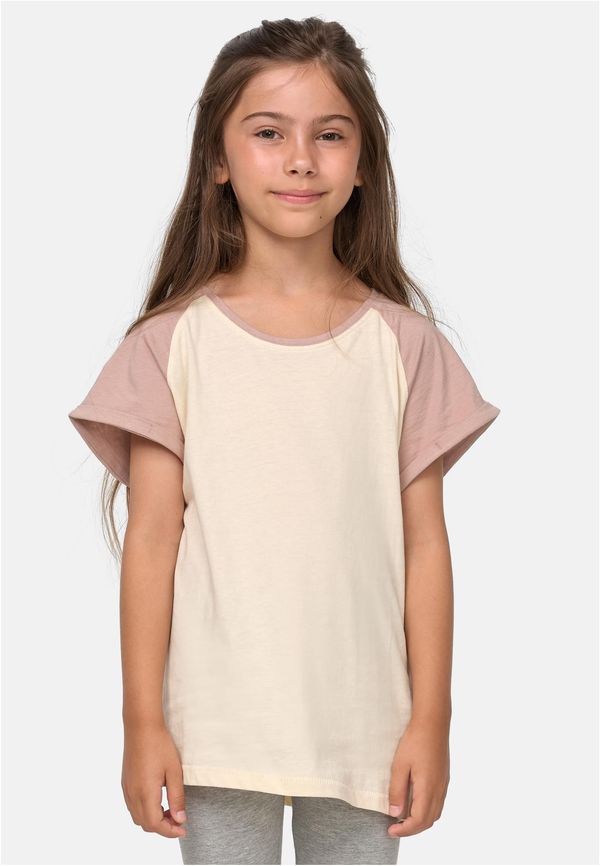 Urban Classics Kids Girls Contrast Raglan Tee whitesand/duskrose