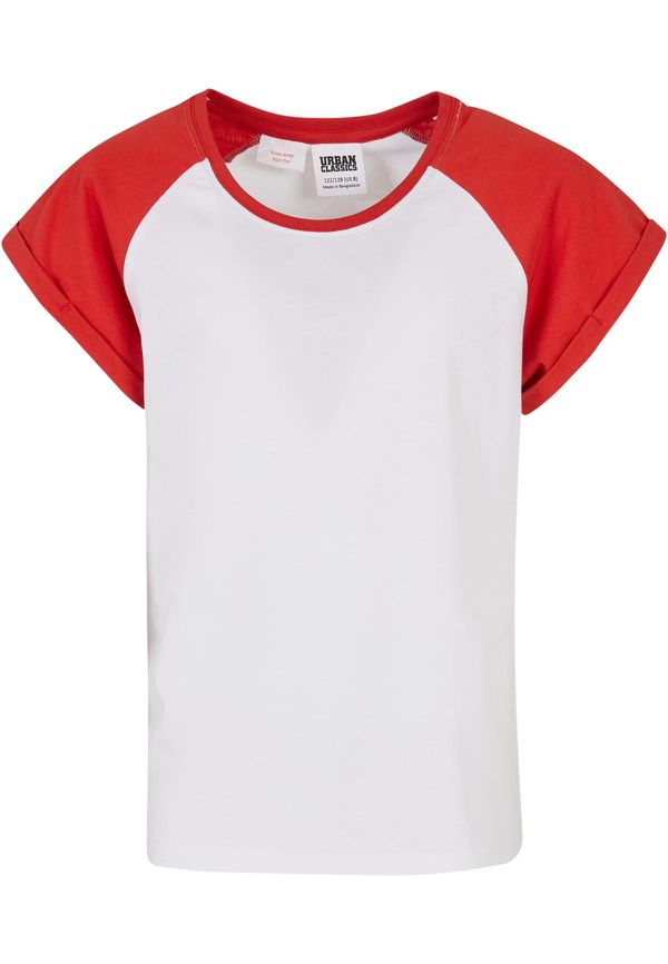 Urban Classics Kids Girls' contrasting raglan t-shirt white/large