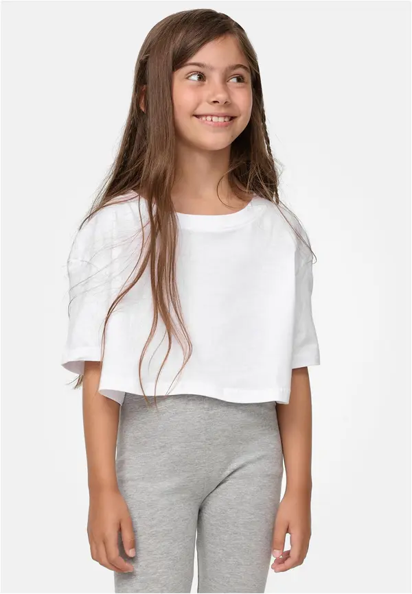 Urban Classics Girls' short kimono t-shirt white
