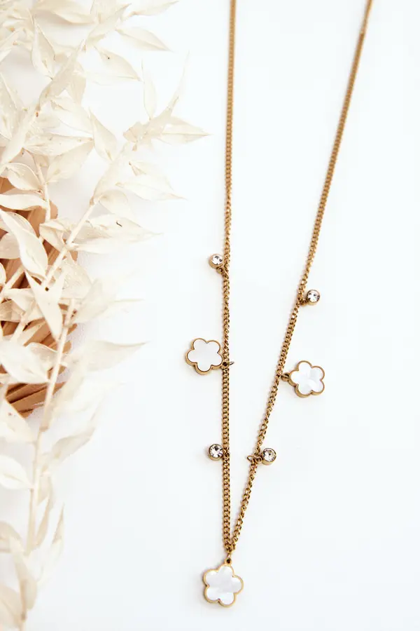 Glam Chic Glam Chic ogrlica s bijelim cvijećem