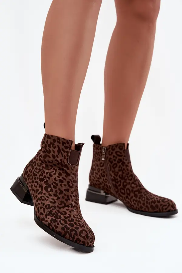 D&A Gležnjače od prirodnog brušene kože s leopard printom