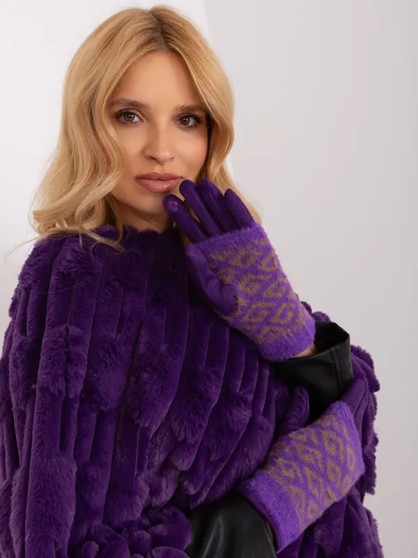 Wool Fashion Italia Gloves-AT-RK-2310.91-dark purple