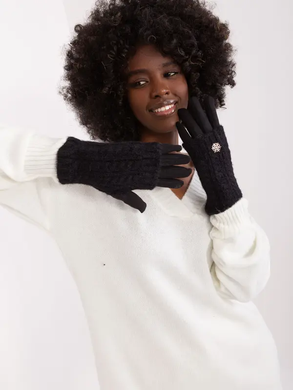 Wool Fashion Italia Gloves-AT-RK-231405.08X-black