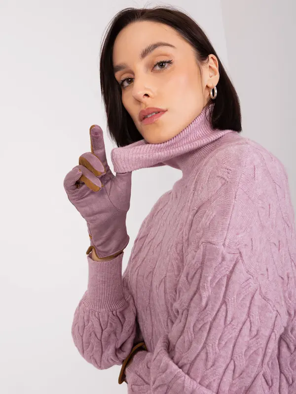 Wool Fashion Italia Gloves-AT-RK-238601.31P-Dark Purple