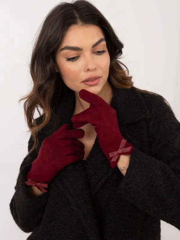 Wool Fashion Italia Gloves-AT-RK-239301.10X-burgundy