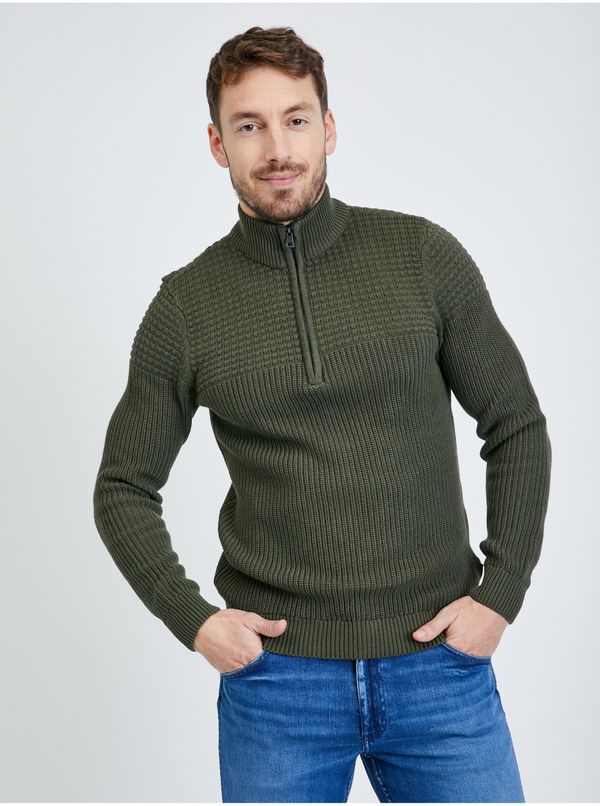 Blend Green Men's Ribbed Sweater Blend - Men