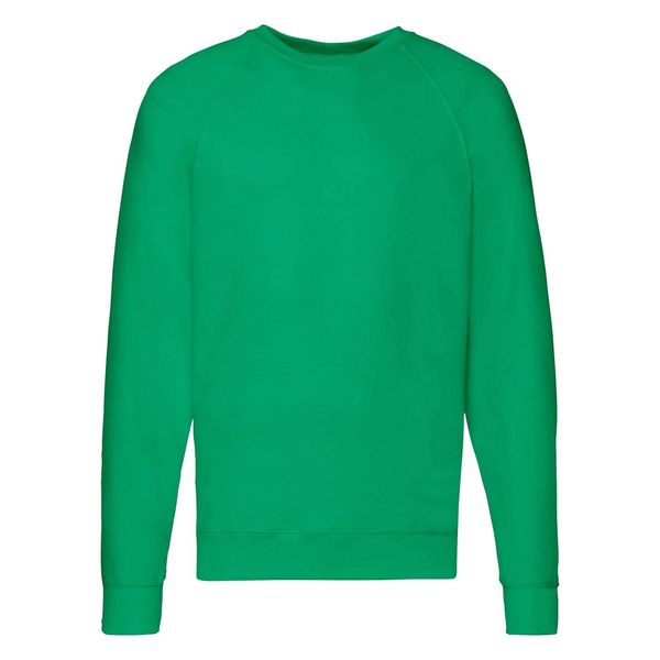 Fruit of the Loom Green Men's Sweatshirt Lightweight Raglan Sweat Fruit of the Loom