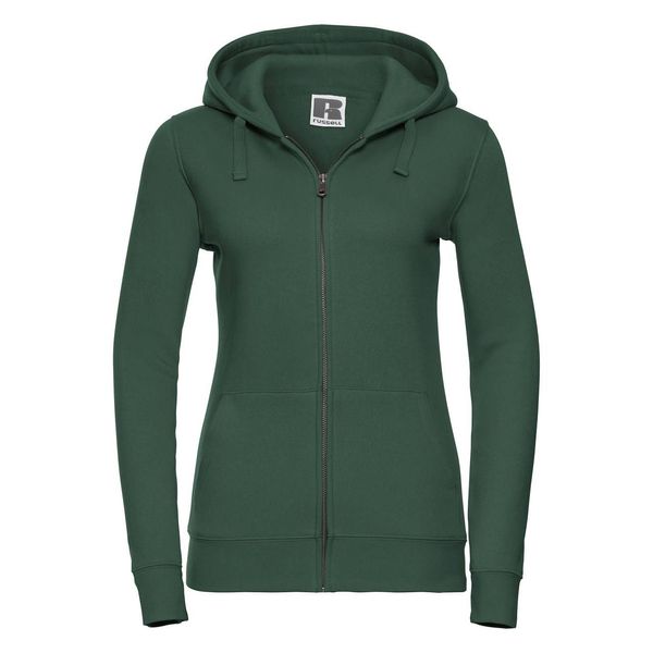 Russell Athletic Green women's hoodie with Authentic Russell zipper