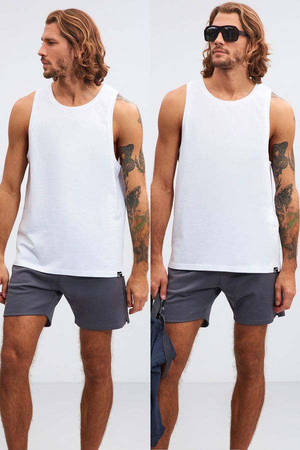 GRIMELANGE GRIMELANGE Jules pletene opuštene potkošulje čvrste boje bijeli okrugli vrat opušteno stane bez rukava dvodijelni