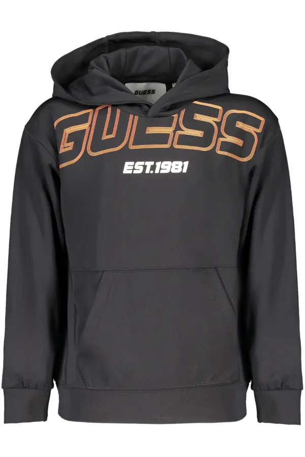GUESS JEANS GUESS dječja majica s kapuljačom crne boje