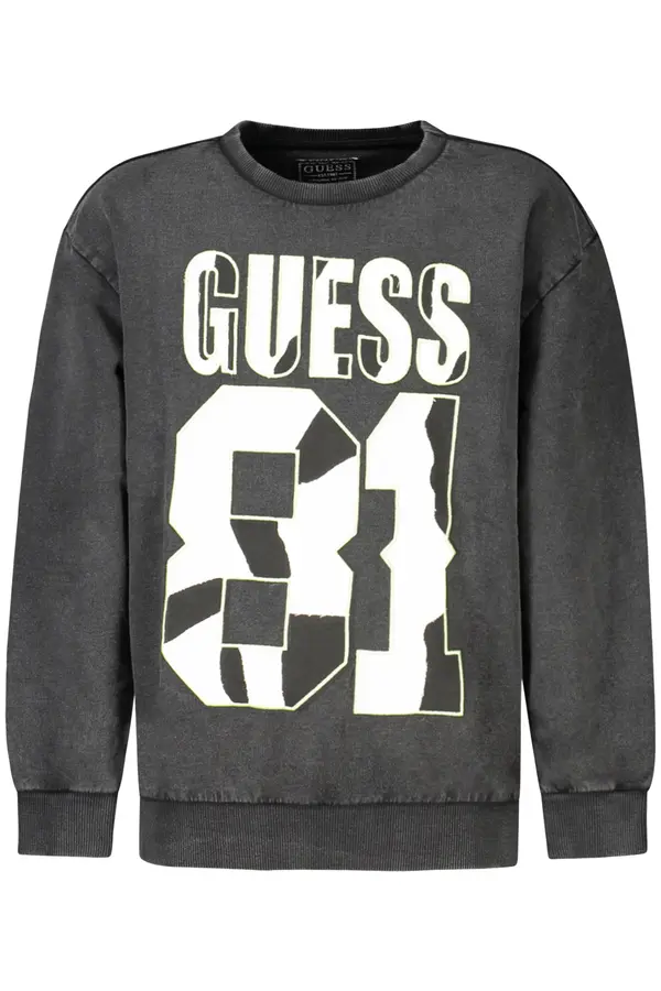 GUESS JEANS GUESS dječja majica s kapuljačom crne boje