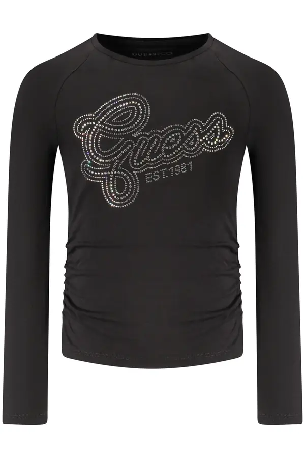 GUESS JEANS GUESS jeans majica dugih rukava za djevojčice, crna