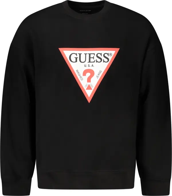 GUESS JEANS GUESS muška crna majica s kapuljačom