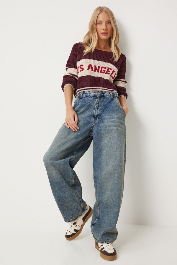 Happiness İstanbul Happiness İstanbul Women's Medium Blue Wash Baggy Jean