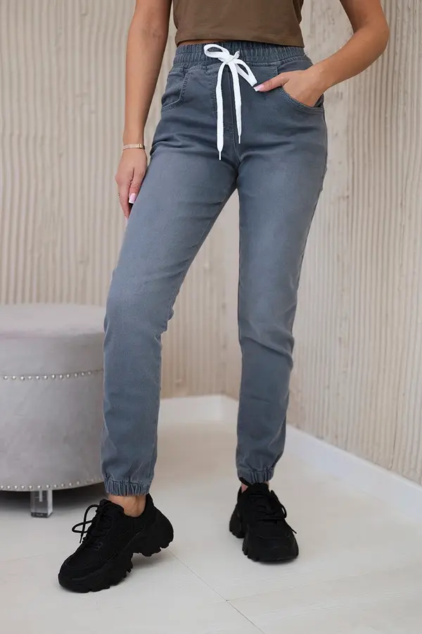 Happy Socks Happy Socks Denim trousers with a drawstring Graphite