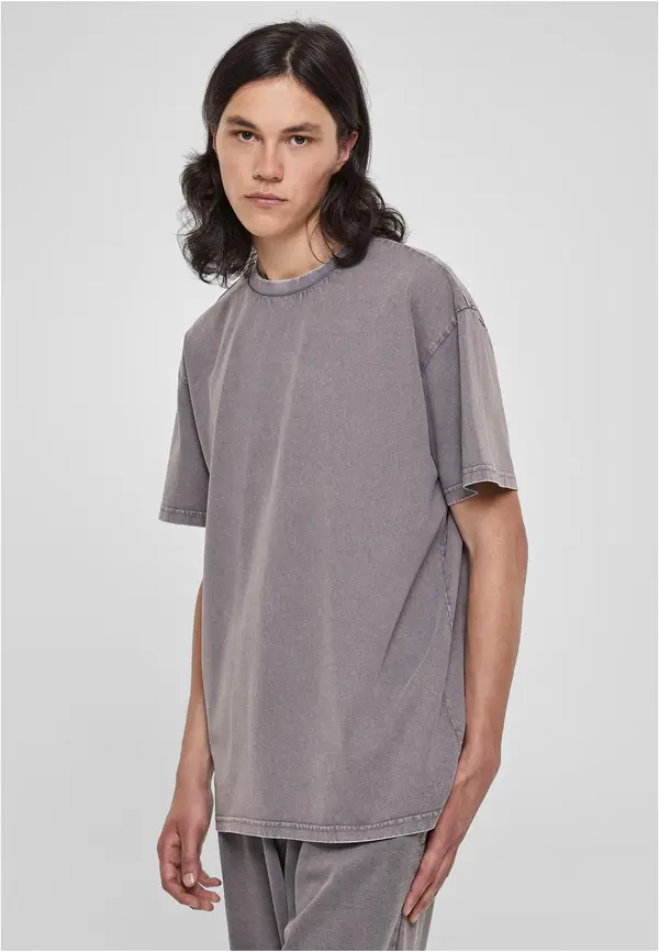 Urban Classics Heavy Oversized Acid Wash Tee Asphalt