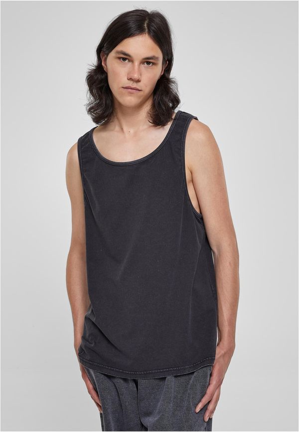 UC Men Heavy Oversized Black Acid Washing Tank