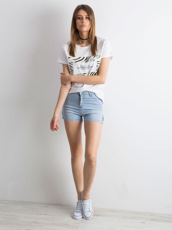 Fashionhunters High waisted blue denim shorts