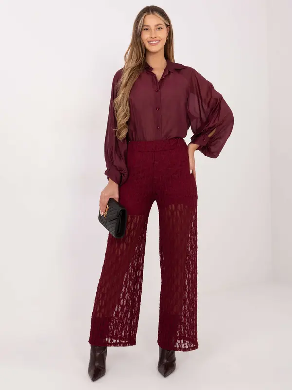 Italy Moda Hlače s bordo uzorkom