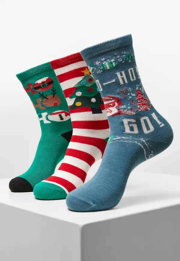 Urban Classics Ho Ho Ho Christmas Socks 3-Pack Multicolor