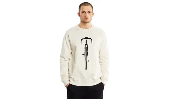 Dedicated Hoodie Dedicated Malmoe Bike Front Oat White