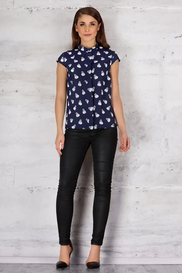 Infinite You Infinite You Woman's Shirt M061 Navy Blue/Pattern