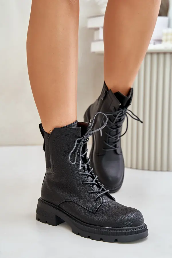 Boto Insulated ankle boots Workery with zip black Leairae