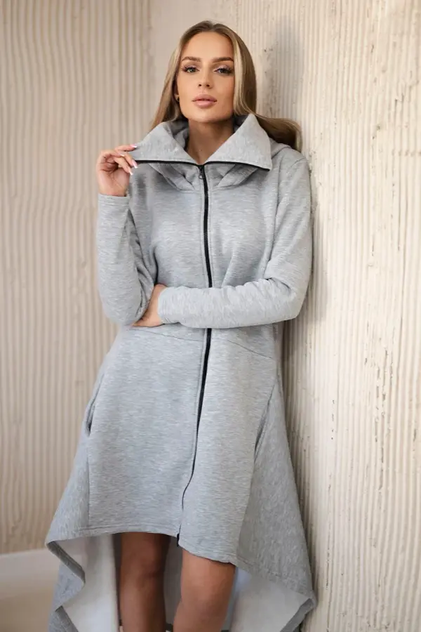 Kesi Insulated dress with longer sides in gray color