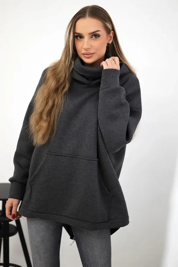 Kesi Insulated sweatshirt with a zipper at the back graphite