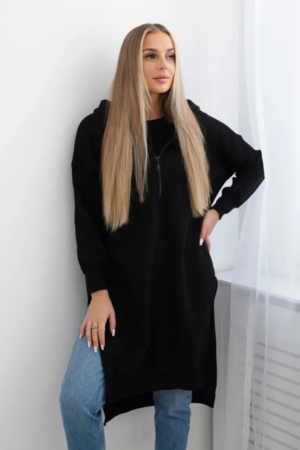 Kesi Insulated sweatshirt with slits on the sides black