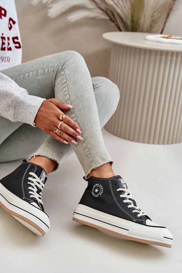 Big Star Insulated women's sneakers on the eco leather Big Star black
