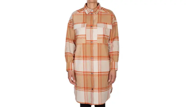 IrieDaily IrieDaily Checked Shirt Jacket Bež Narančasta