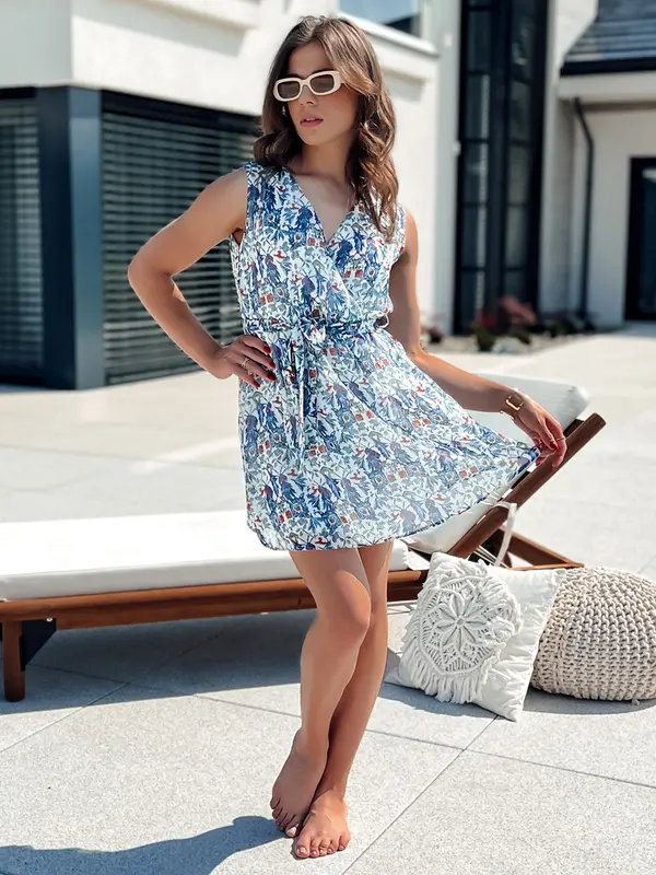 DStreet ISABELLA haljina s plavim uzorkom