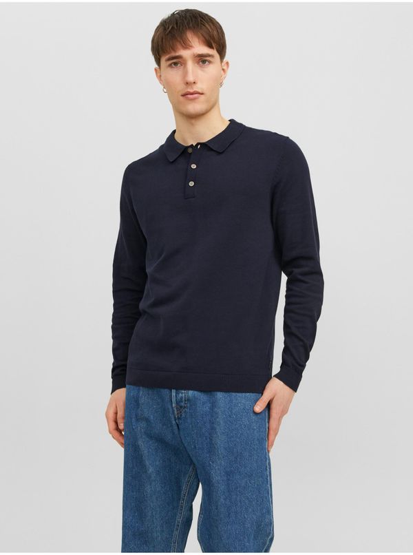 Jack & Jones Jack & Jones Dark Blue Mens Long Sleeve Polo T-Shirt Jack & J - Men
