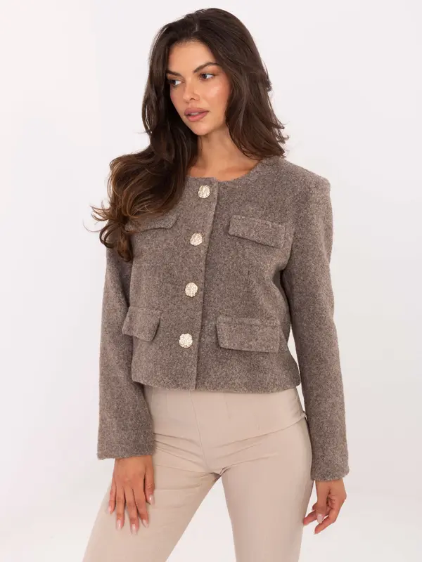 RUE PARIS Jacket-IT-KR-FL9586.64-dark beige