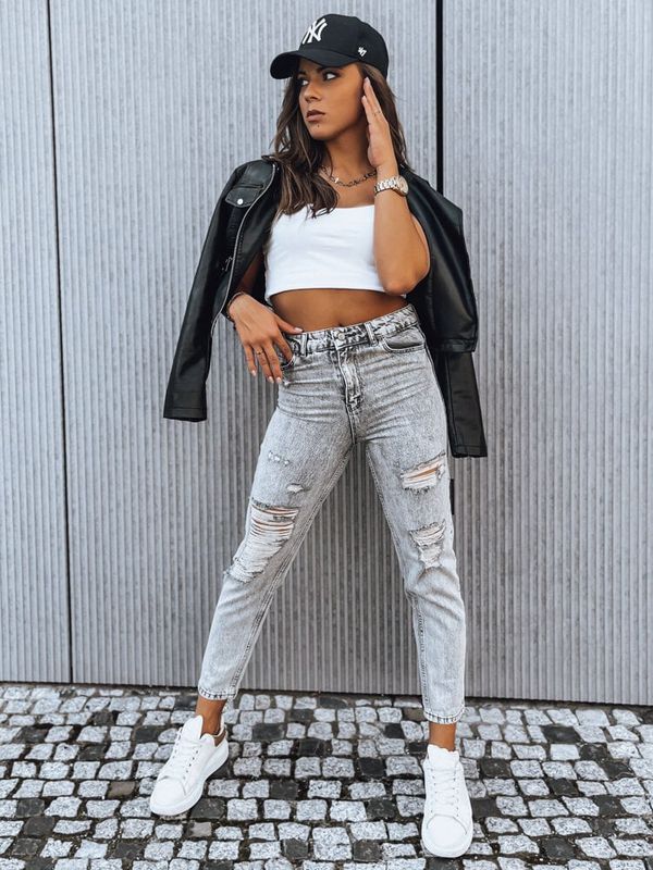 DStreet Jeansy damskie LORENT jasnoszare Dstreet