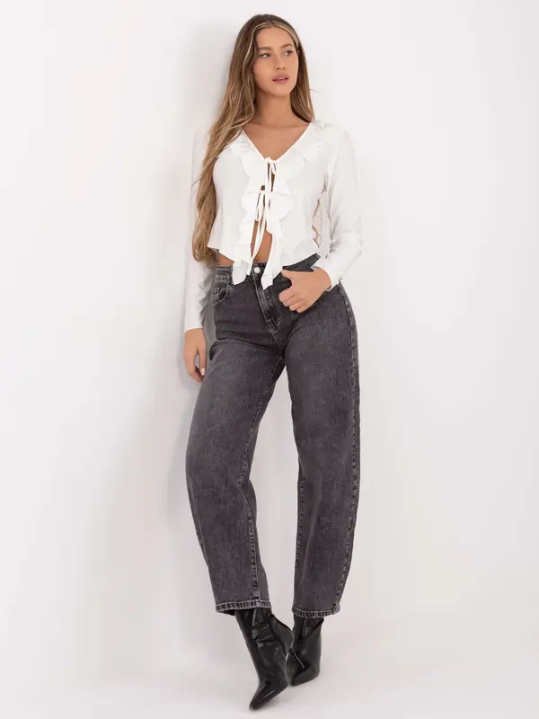 MODA ITALY Jednobojna bluza s dugim rukavima