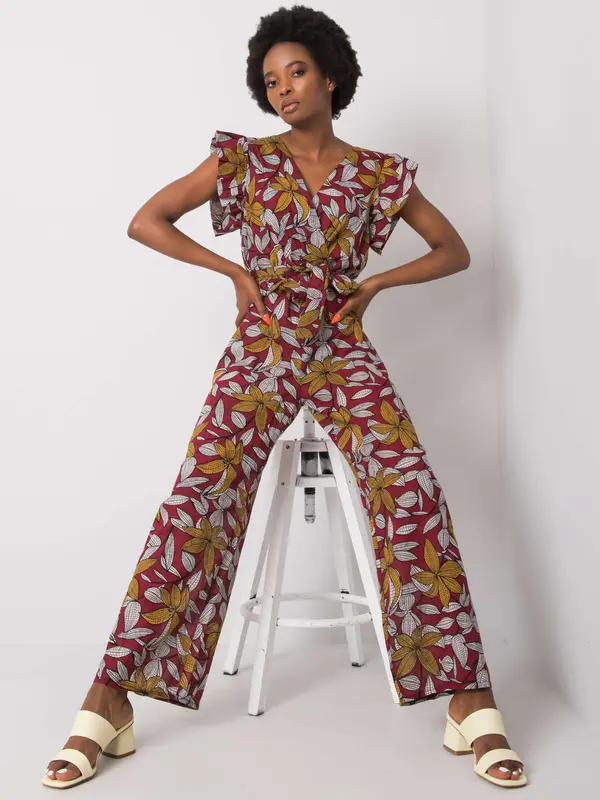 Italy Moda Jumpsuit-DHJ-KO-13568.13P-burgundy