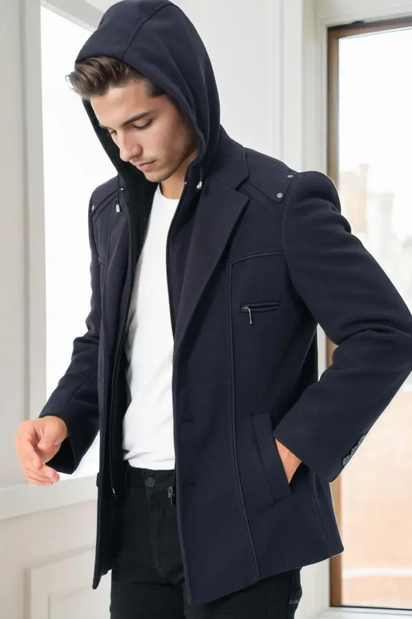 dewberry K9532 DEWBERRY MEN'S COAT-NAVY BLUE