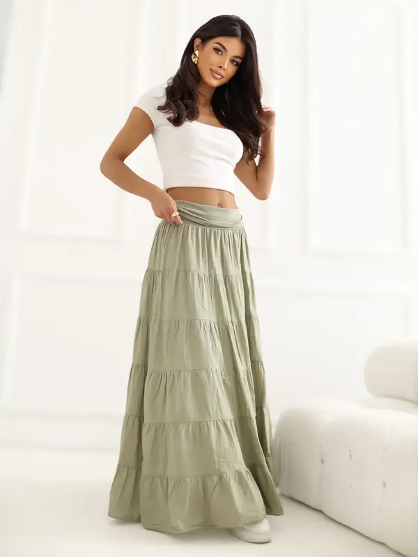 Italy Moda Kaki ljetna maxi suknja