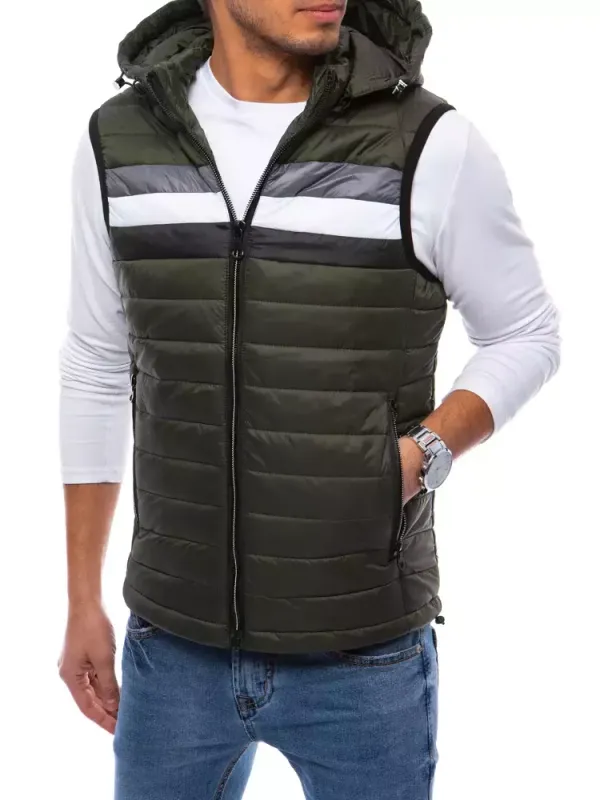 DStreet Kamizelka męska pikowana zielona Dstreet