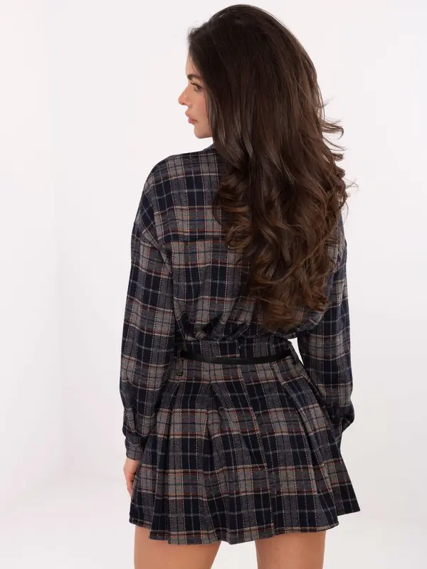 MODA ITALY Karirana suknja s remenom