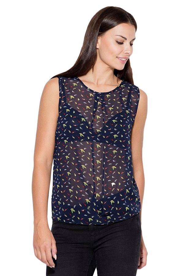Katrus Katrus Woman's Blouse K139 Navy Blue
