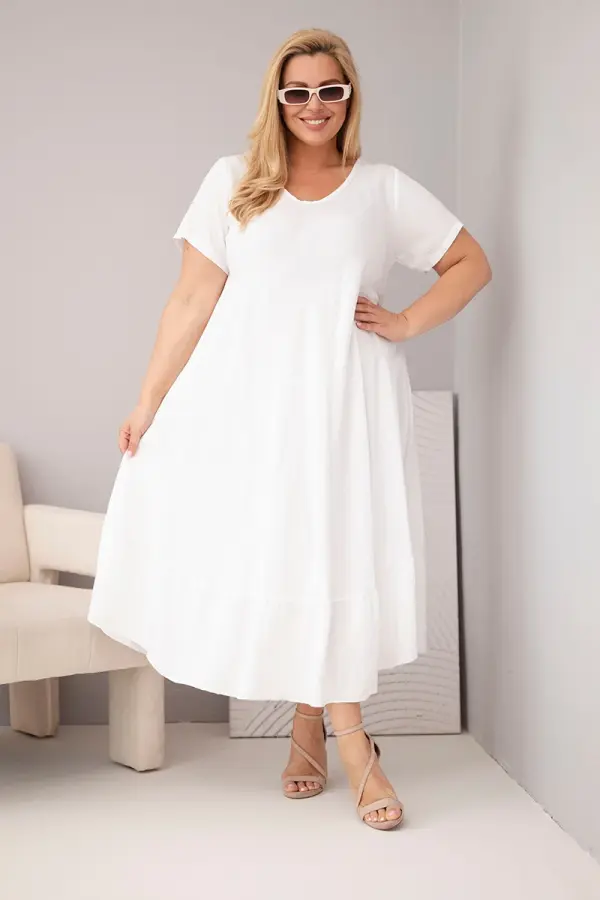Kesi Włoski Kesi bijela plus size haljina s volanima