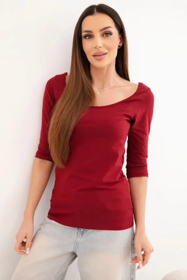 Kesi Kesi bluza s okruglim izrezom bordo boje