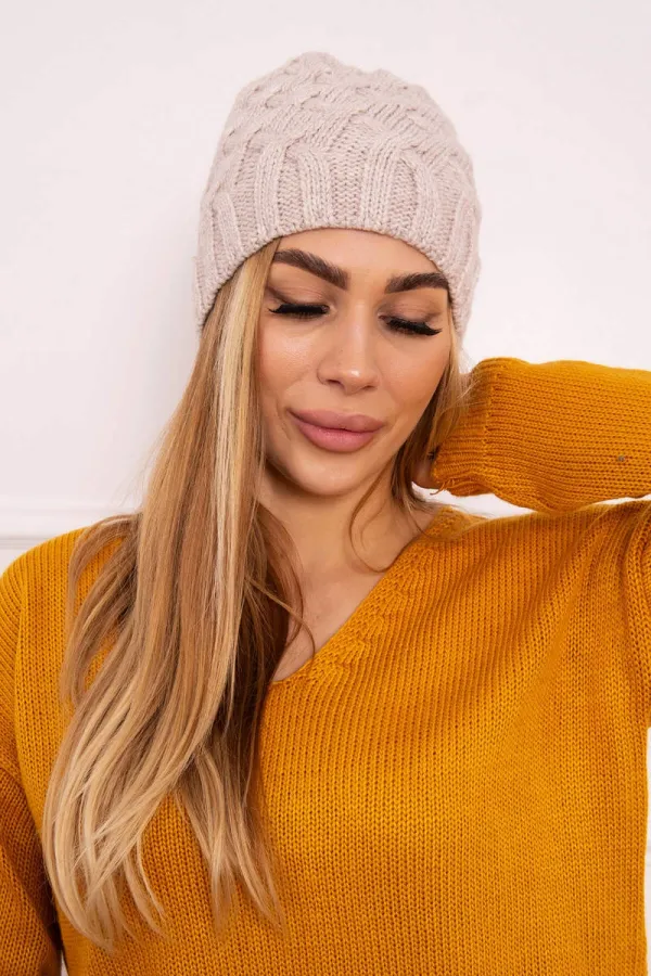 Kesi Kesi Cap with fleece Agnieszka K239 light beige
