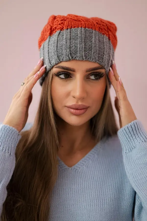 Kesi Kesi Cap with fleece Paris K212 dark pink+gray