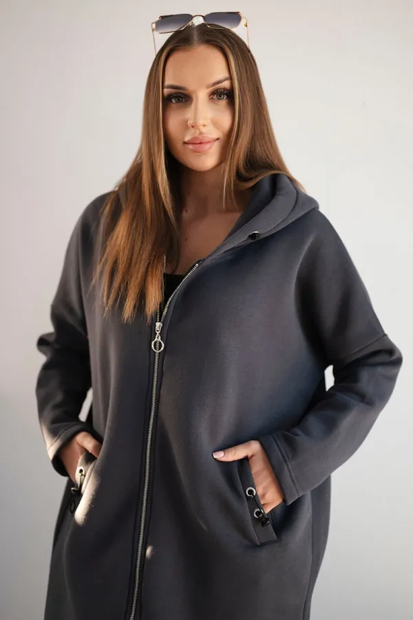 Kesi Kesi Long insulated sweatshirt graphite