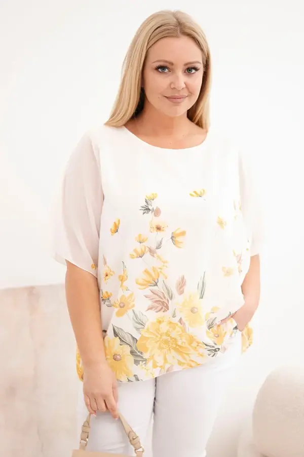 Kesi Włoski Kesi plus size bluza s cvjetnim printom
